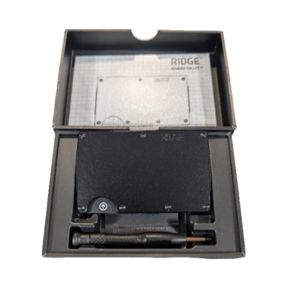 Pp3O The Ridge Wallet 2.0 - Aluminum With Cash Strap - Royal (Black) Model A0449